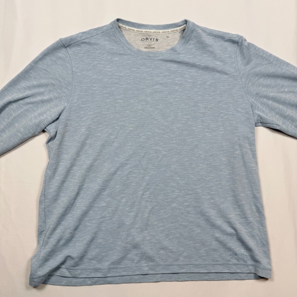 Orvis Mens Classic Collection XL Long Sleeve Striped T Shirt Casual